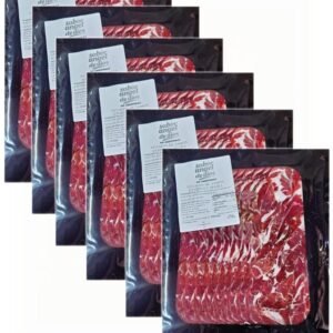 PETALOS DE JAMON IBERICO SABOR ANGEL DE DIOS - 6 SOBRES, 150GR CADA UNO - TOTAL 900GR - ETIQUETA NEGRA.