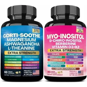 WindBoss Combo Multivitamínico de Soporte para Cortisol y Myo-Inositol | Suplemento Todo-en-Uno de Fuerza Extra Corti-Calma 1 pieza Regulador de cortisol